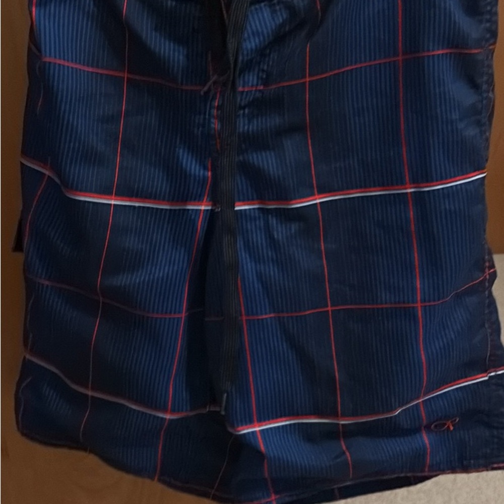 Navy Plaid Swim Shorts